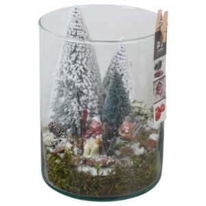 Huis and Tuindecoratie PTCV7603 Arrangement Christmas Village in glazen vaas
(6 Plants/Order)(15cmP 23cmH)
