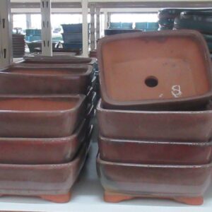 Huis and Tuindecoratie Pot rectangle glazed brown (16,5x12,5x6)
(5 Plants/Order)(16cmP 6cmH)