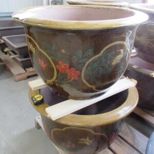 Huis and Tuindecoratie Pot round glazed, flower (68x42)
(1 Plants/Order)(68cmP 70cmH)