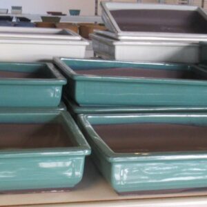 Huis and Tuindecoratie Pot rectangle glazed green (36x25x7)
(1 Plants/Order)(36cmP 7cmH)