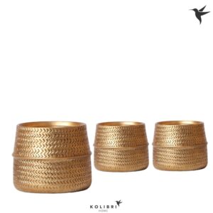Keramische Pot Home Groove gold
(3 Plants/Order)(12cmP 13cmH)