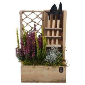 Arrangementen PTHO7727 Arrangement Autumn Outdoor in houten Pot
(4 Plants/Order)(21cmP 37cmH)